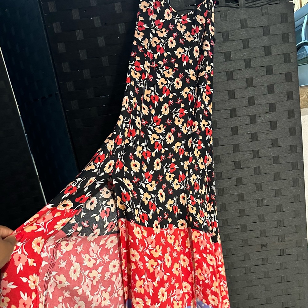 Express Floral Maxi Dress in Black and Red